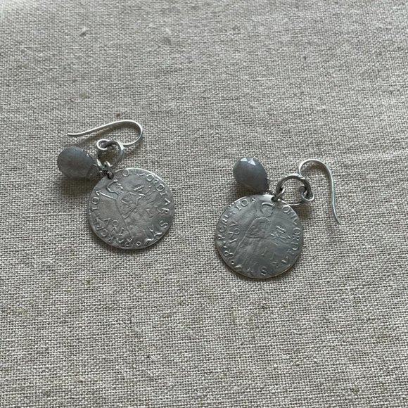 Sterling Silver European Ducat Earrings - Picture 2 of 5